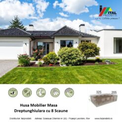 Husa Mobilier Masa Dreptunghiulara cu 8 Scaune 325x205x90 cm