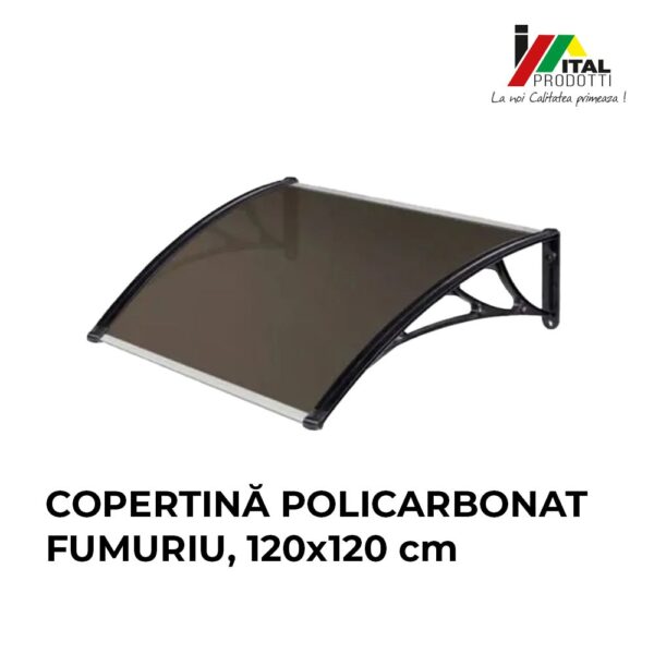 Copertina usa intrare din policarbonat fumuriu 120 x 120 cm - imagine 5