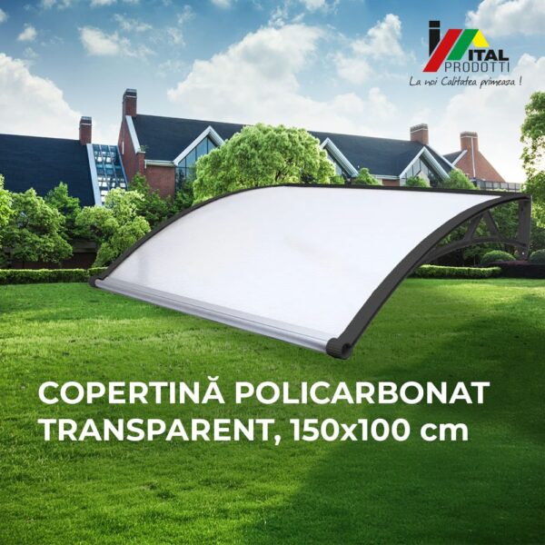 Copertina usa intrare policarbonat transparent 150 x 100 cm