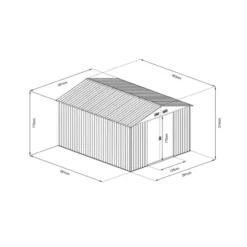Alternative view of Magazie gradina din tabla 291 x 291 x 214 cm - HECHT10X10PLUS