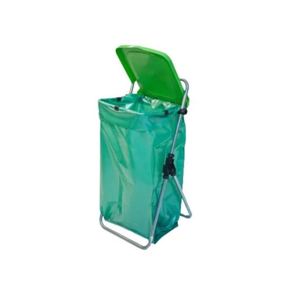 Suport pentru sac gunoi, cu capac - imagine 2