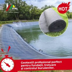 Geotextil 1.5 x 50 m, 250 gr/mp