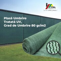 plasă umbrire 1.7 x 50 m tratată UV grad de umbrire 80%