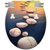 Capac WC Duroplast Soft-Close si buton cu sistem de apasare Pietre Maro