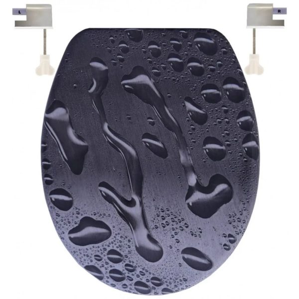 Capac WC Duroplast Soft-Close si buton cu sistem de apasare gri apa