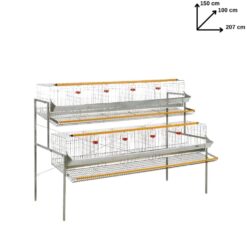 Cușcă cu 2 niveluri pentru găini ouătoare