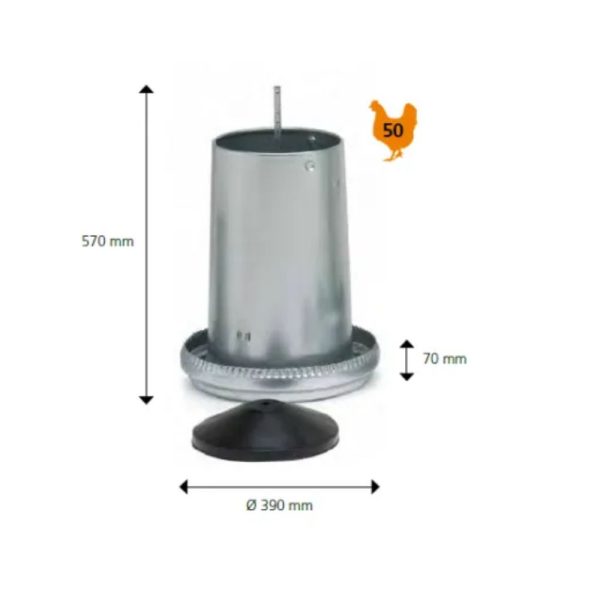 Hranitoare circulara din tabla zincata 18 Kg (22 L) - imagine 2