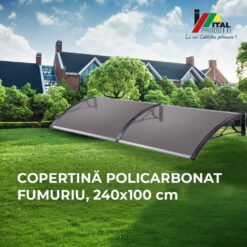 Copertina usa intrare policarbonat fumuriu 240 x 100 cm