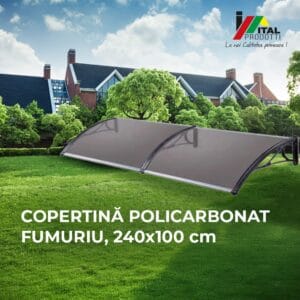 Copertina usa intrare policarbonat fumuriu 240 x 100 cm