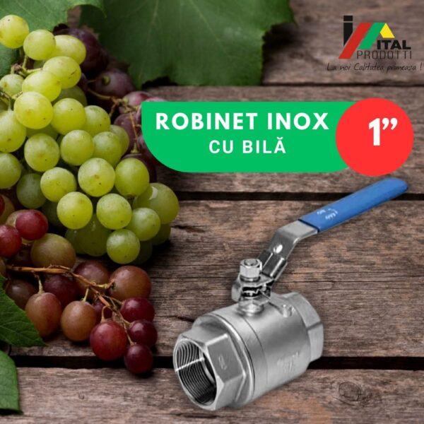Robinet Inox cu Bila  1" pentru Butoi Inox