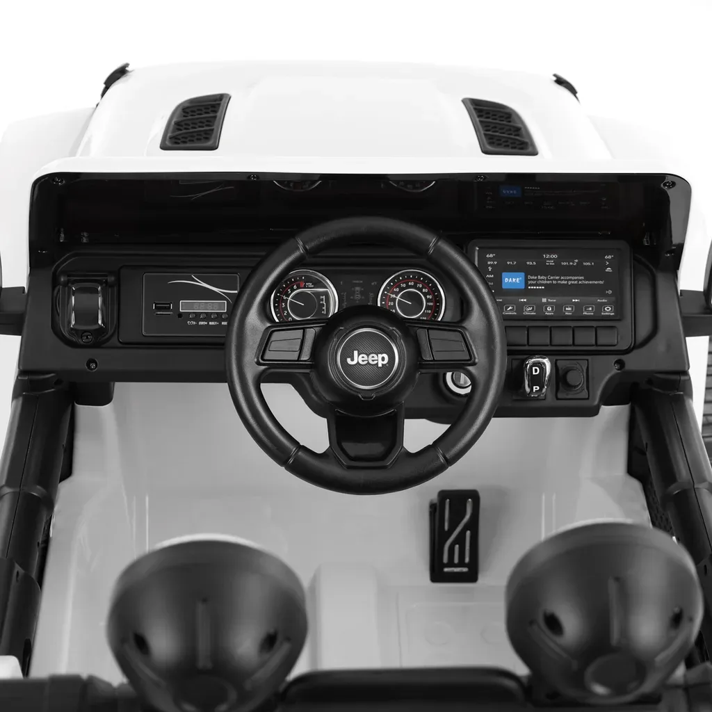 Masina de jucarie cu baterie - JEEP WRANGLER RUBICON WHITE - imagine 4