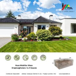 Husa Mobilier Masa Dreptunghiulara cu 4 Scaune 225x145x90 cm