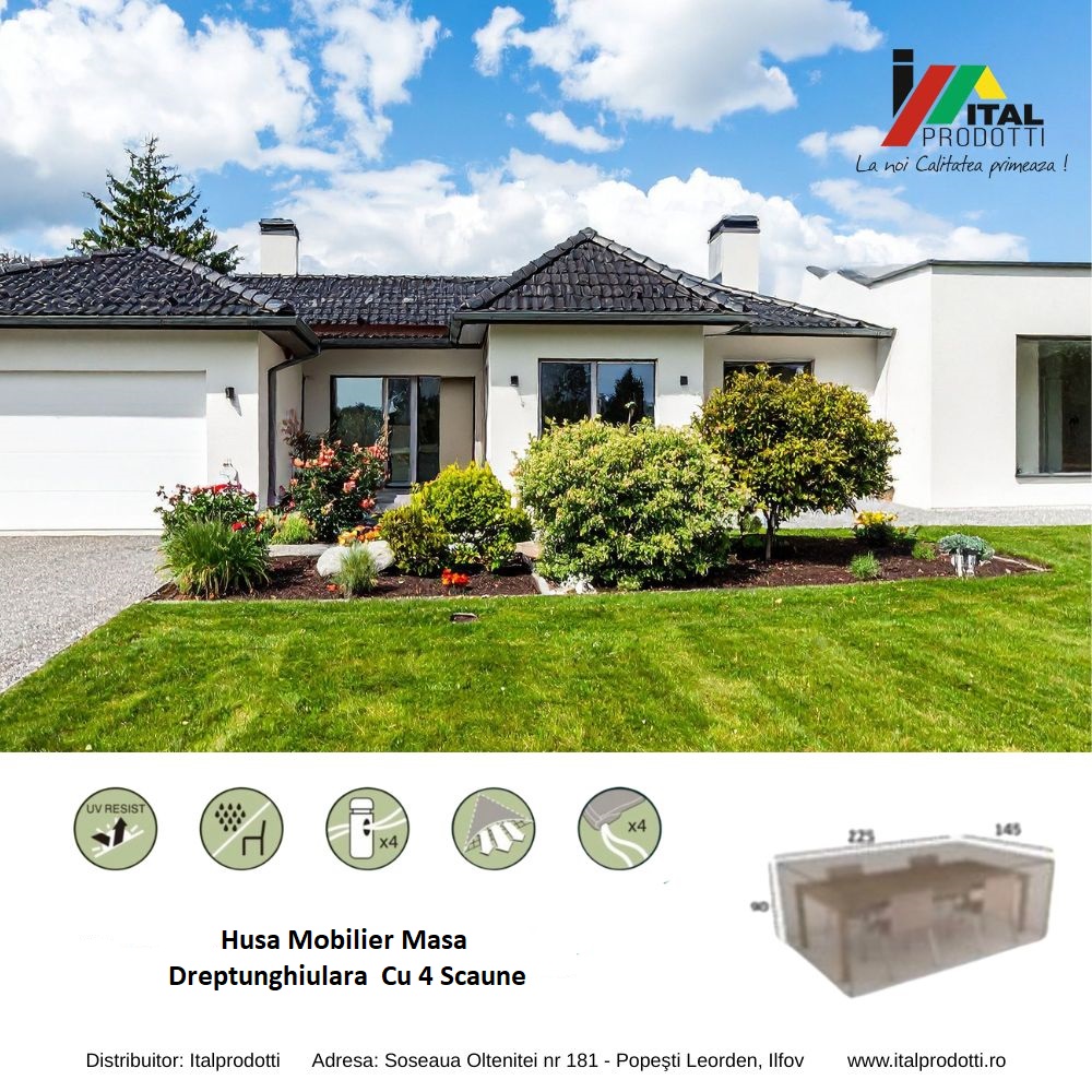 Husa Mobilier Masa Dreptunghiulara cu 4 Scaune 225x145x90 cm