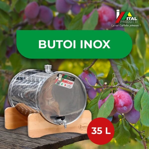 Butoi Inox Tuica 35 L cu dop, Italinox