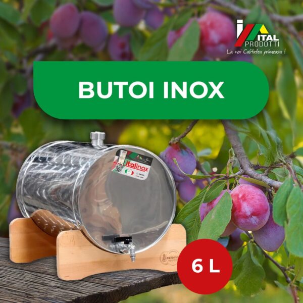 Butoi Inox Tuica 6 L cu dop, Italinox