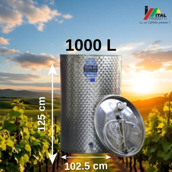 Cistena Inox Vin 1000 l, Toscana Inox
