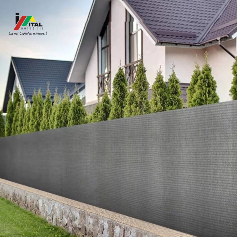 Plasa Umbrire Culoare Antracit 2 x 10 m, Grad de Umbrire 80 gr/m2, Tratata UV