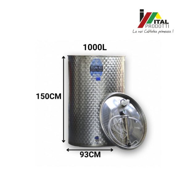 Cistena Inox Vin 1000 l, Toscana Inox