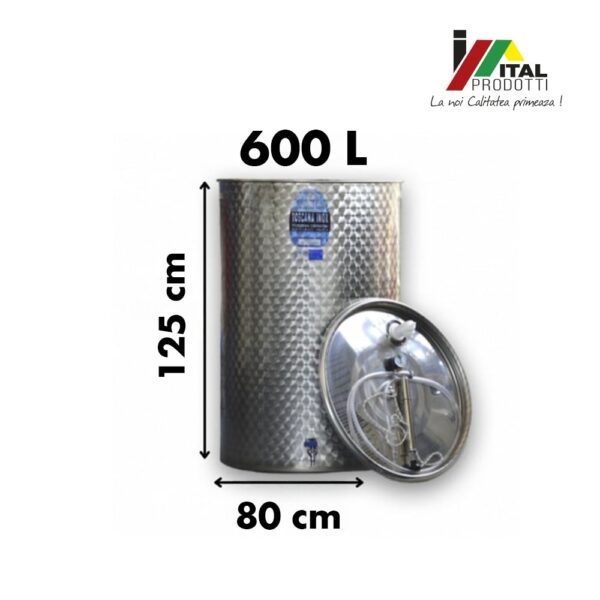 Cistena Inox Vin 600 l, Toscana Inox