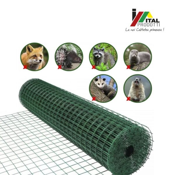 Plasa Rabitz Plastifiata 1x25 m, Ochiuri 12.7 mm