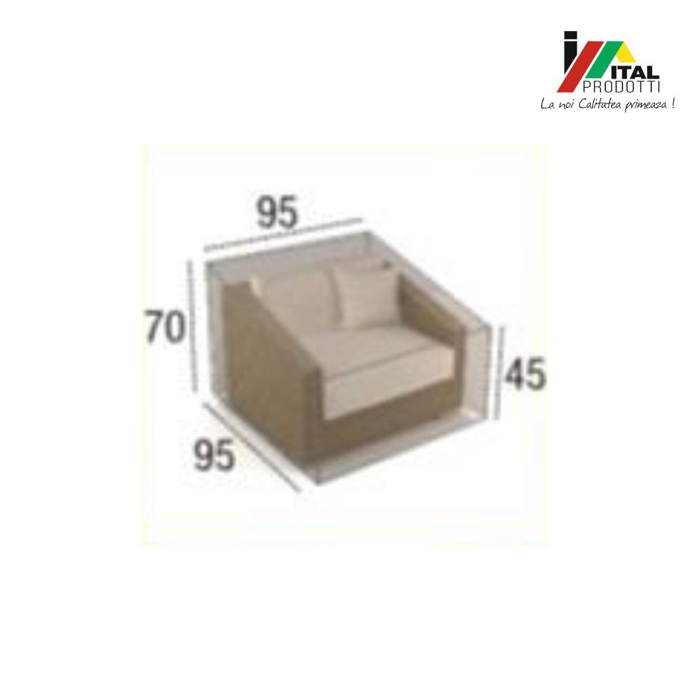 Husă Mobilier Fotoliu Exterior 95x70x95 cm - imagine 2