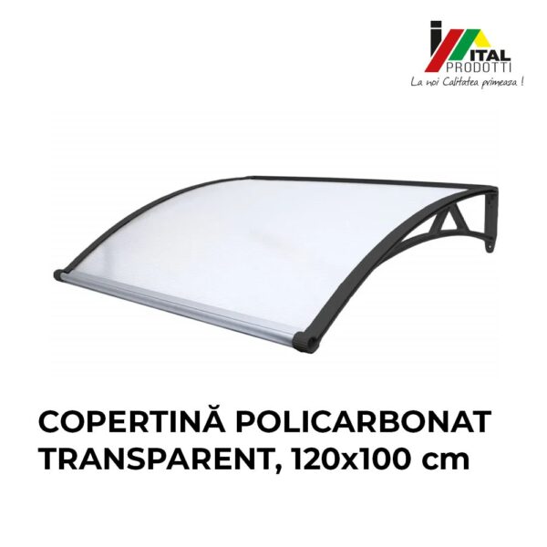 Copertina usa intrare policarbonat transparent 120 x 100 cm - imagine 7